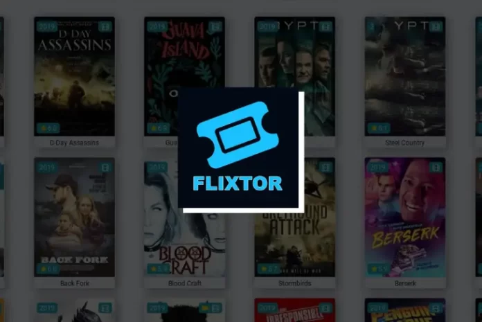 flixtor.to logo with warning signs, highlighting free streaming and legal risks.