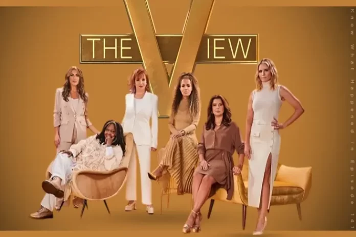 The view episode 141 hosts and Jerrod Carmichael on set, engaged in lively discussion.